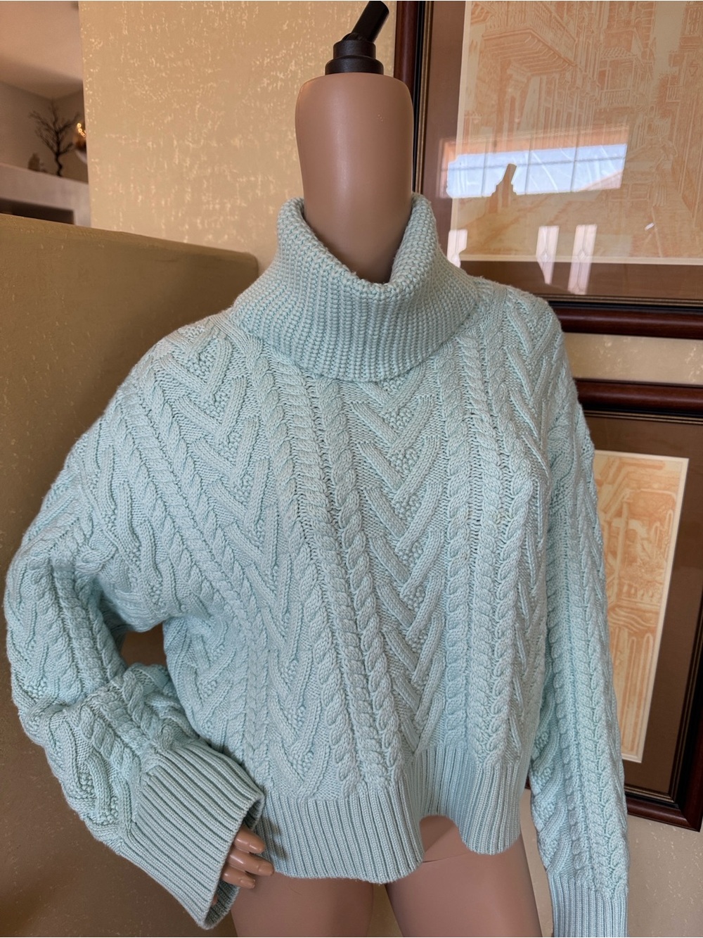 Alice Olivia Nance Cable-knit Cowl Sweater sz S - Picture 3 of 7